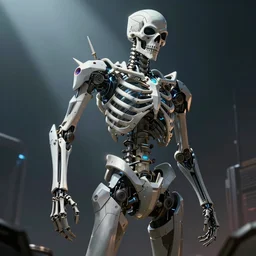 cyberpunk skeleton, sharp lines, digital, artstation