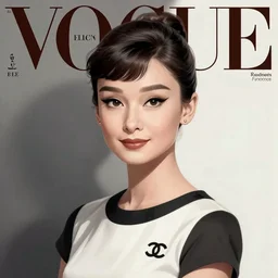 ilya kuvshinov digital art illustration, korean audrey hepburn, vogue elle women's fashion magazine, chanel makeup, john singer sargent, trending on artstation, oil painting, shaman, side profile portrait, psychedelic, intricate