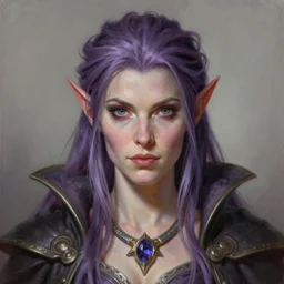 a super detailed illustration portrait painting of a female tiefling, d & d rpg portrait, hires headshot, 4 k, symmetrical, centered, art by tim hildebrandt and frank frazetta and gerald brom