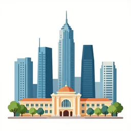 Saigon Cityscape. Icon. Vector art. Trending on Artstation. 8k resolution.