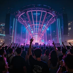 a rave in cyberpunk world