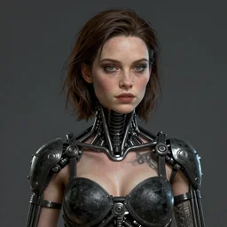 A portrait of Olivia Wilde as the terminator, extra detailed, digital illustration, by Makoto Shinkai and thomas kinkade, digital painting, Matte painting, trending on artstation and unreal engine