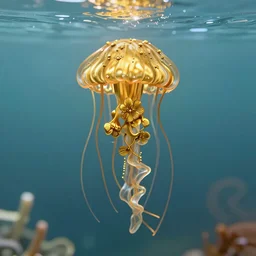 a solid gold jellyfish