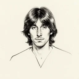 a minimalistic charcoal sketch of George Harrison