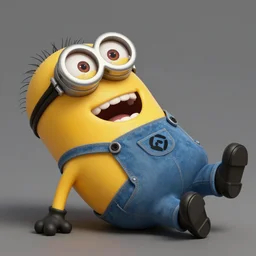 an epic painting minion laugh out loud with tears, rolling on the floor, perfect composition, golden ratio, beautiful detailed, photorealistic, digital painting, concept art, smooth, sharp focus, illustration, artstation trending, octane render, unreal engine