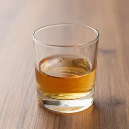a realistic photograph of a glass of whiskey on a wooden table, ultra hd, realistic