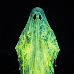 a ghost made of fluorescent liquid