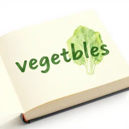 a book that has the word vegetables written on it