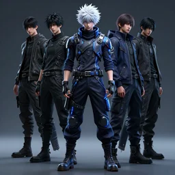 killua zoldyck streetwear, techwear, cyberpunk style outfit, scifi, blue side lighting, full body, nose piercing, detailed portrait, intricate complexity, by greg rutkowski, artgerm, ross tran, conrad roset, takato yomamoto, ilya kuvshinov. 4 k, beautiful, aesthetic octane render, aesthetic octane render, cinematic dramatic atmosphere