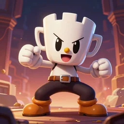 saitama as cuphead endgame boss ingame shot from cuphead, artistic pose, digital art, fantasy, endgame boss, smooth, cinematic perspective, smooth, artstation, behance, deviantart