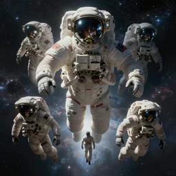 behold the eternal space god beyond all comprehension, dramatic composition, floating astronaut faces the giant great enormous space god, space fantasy sci-fi art, by Jim Burns and Bruce Pennington and Greg Rutkowski and Roger Deakins and Thomas Kinkade, digital painting, textures, intricate details, stunning epic character design, low contrast, low saturation, cinematic lighting, vastness of space, deep space