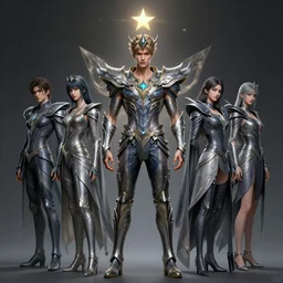 full body portrait of toby sebastian as a magical star guardian. detailed face, concept art, intricate, highly detailed 8 k, smooth, sharp focus, handsome and aesthetic shape of face and body, artgerm, artstation, art by zexi guo and nira and junpei suzuki and gharliera and rinotuna