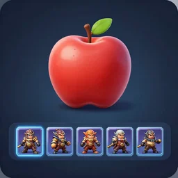 a screenshot of an apple in gauntlet legends, just unlocked character, character selection screen