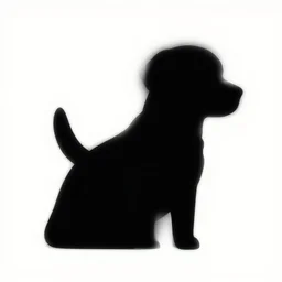 flat single tone black vector silhouette of a dog, pure white background, 4 k resolution