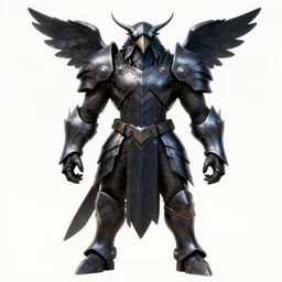 armoured warrior humanoid monster, symmetrical, highly detailed, digital art, raven themed armour, sharp focus, trending on art station, kentaro miura manga art style