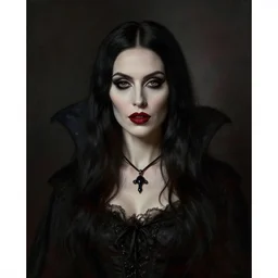 portrait of a gothic female vampire, by nikolay makovsky.
