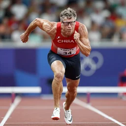 Bill Gates as an Olympic sprinter