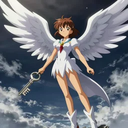 Angelic illustration of angewomon from Digimon, digimon key art, dynamic lighting, anime,