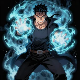 a powerful psychic man emitting psychic energy, comic style, comic art, artgerm, jamie hewlett, detailed, highly detailed, aesthetic!!, fantasy vibe,