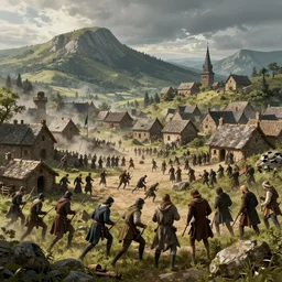 a medieval village under siege