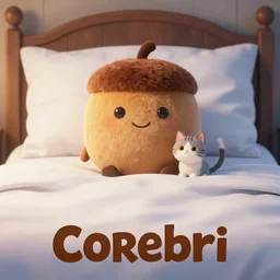 round antropomorphic acorn plush toy and his cat friend in a giant bed adventure movie, cerebri movie poster, by nuri iyem, james gurney, james jean, greg rutkowski, anato finnstark. pixar. hyper detailed, 5 0 mm, award winning photography, perfect faces