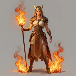 Slavic goddes of fire, full body character, detailed illustration, hd, 4k, digital art, overdetailed art, concept art, by greg rutkowski, by Alfons Mucha, complementing colors, Trending on artstation, deviantart
