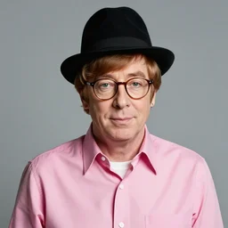 portrait of elton john lennon using hat and pink shirt in 1 9 7 0 by ilya repin