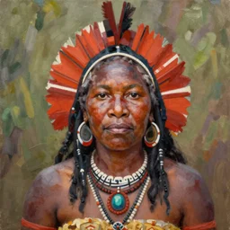 portrait of an australian aboriginal woman ( 3 5 ) from australia in 2 0 2 1, an oil painting by ross tran and thomas kincade