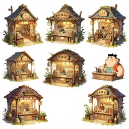 photo cartoon bd illustration comic manga painting of shop environement : 5 fantasy environement, digital painting : 1 fat brush concept sketch artist bd enki bilal : 1 0