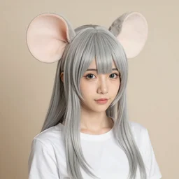 beautiful girl wearing a mouse cosplay, by Hajime Sorayama
