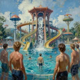 gediminas pranckevicius waterpark in hell painting by brain froud, charles vess, cinematic lighting, epic composition, highly detailed