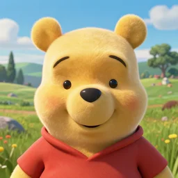 ultrarealistic hyperdetailed render of winnie the pooh, cute symmetric eyes, lovable and furry, by beeple and h. r. giger, makoto shinkai, studio ghibli, giovanni paolo panini, colorful, vibrant, animation style render, unreal engine, cryengine, artstation