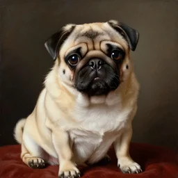 baroque rococo painting The Royal Pug portrait Greg Hildebrandt Lisa Frank high detail cute puppy