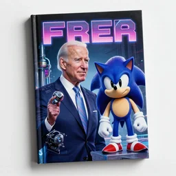 fractal joe biden and sonic, romance novel cover, cookbook photo, in 1 9 9 5, y 2 k cybercore, industrial photography, still from a ridley scott movie