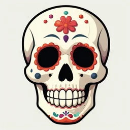 sugar skull, distance, cel - shaded, raytracing, cel - shading, toon - shading, 2 0 0 1 anime, drawn by artgerm