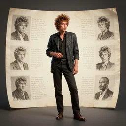 bob dylan as a 2 0 s roving gambler, character sheet, concept design, contrast, greg rutkowski, zabrocki, karlkka, jayison devadas, trending on artstation, 8 k, 3 d scene, photo, realistic, octane render, ultra wide angle, pincushion lens effect
