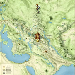detailed map of the treasure | high fantasy | Titian Vecellio |