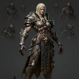 stylized muscular female grand inquisitor eldenring boss. concept art, character sheet, fromsoftware, dark souls, eldenring, screenshot, extremely detailed, insanely detailed, realistic, zbrush, horror, bloodbourne, full body concept