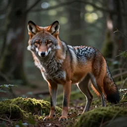 werewolf, photograph captured in a forest