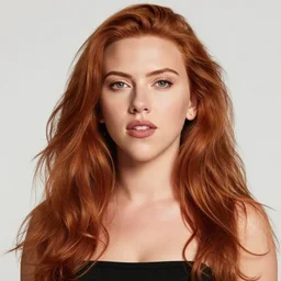 Young Scarlett Johansson with long red hair in the style of 90's (Image Comics)  whitchblade comic book cover