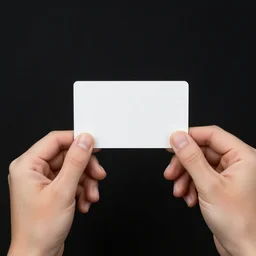 diamond hands holding a blank card