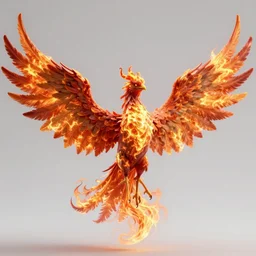 hyperdetailed image of a humanoid phoenix with its full body flaming and wings spread and a extremely detailed face 8 k extremely detailed hd hyperrealism fiery extremely accurate unbelievably creepy movie studio style