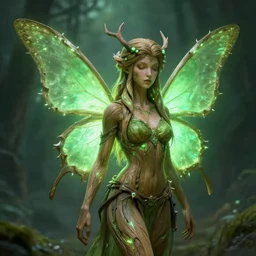 wood nymph druid thorns butterfly wings, green glow, artstation, fantasy, greg rutkowski