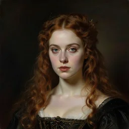 gothic princess portrait. by casey baugh, by rembrandt