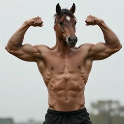 horse with muscles, strong, flex, cool, 1 8 5 0 s