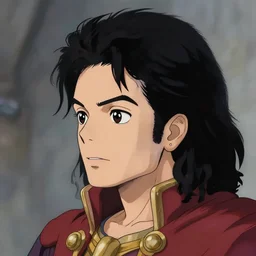 profile view!! macro head portrait of medieval scared king michael jackson, artstation, detailed cartoon, elegant, digital painting, concept art, smooth, sharp focus, illustration, ghibli, makoto shinkai, don bluth, fujita goro, jean giraud, akihiko yoshida, tom whalen 8 k