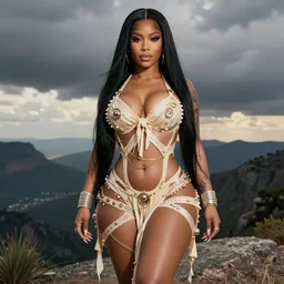 Nicki Minaj, body strip renaissance art, realistic detailed,
