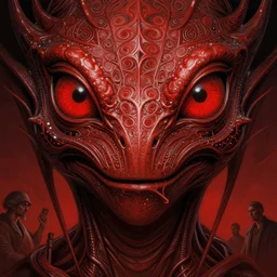 close up sci - fi concert poster red reptile eyes, intricate, elegant, highly detailed, centered, digital painting, concept art, smooth, sharp focus, illustration, artgerm, tomasz alen kopera, peter mohrbacher, donato giancola, joseph christian leyendecker, wlop, frank frazetta