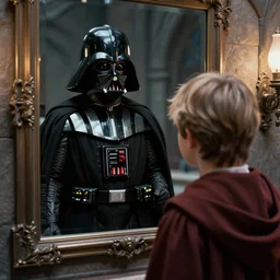 9-year-old Anakin looks into the mirror of Erised, and sees Darth Vader, trending on Artstation