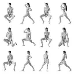 full page of pose explorations